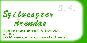 szilveszter arendas business card